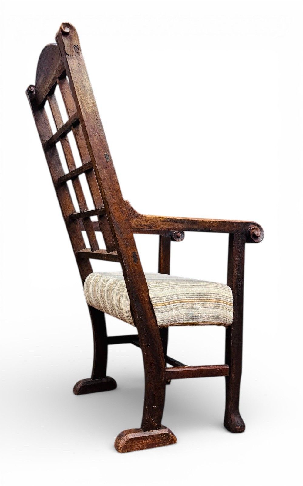 Antique William Birich Mahogany Armchair Arts And Crafts Lattice Backs C1900s photo for sale