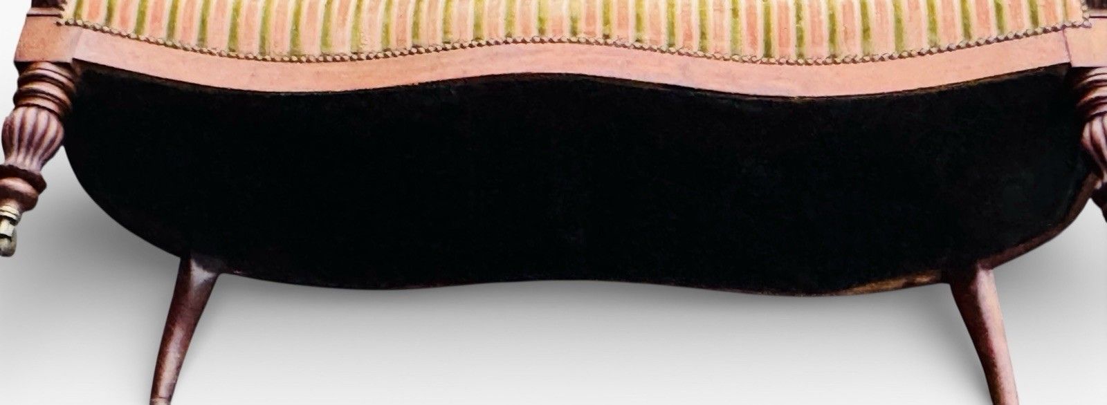 photo for sale Antique Victorian Mahogany Double Spoon Back Sofa Serpentine Front C1870s