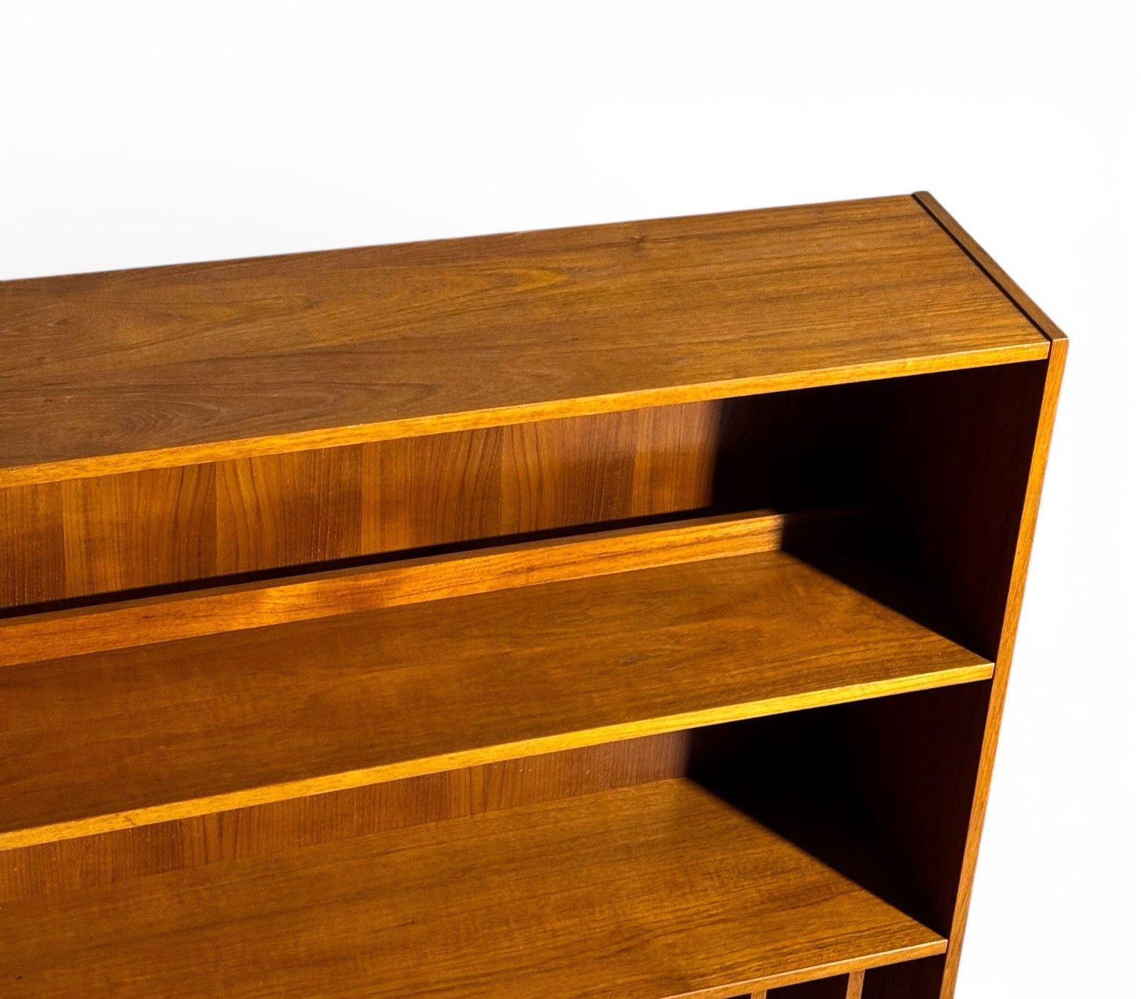 photo furniture Danish Poul Hundvead Teak Bookcase Record Cabinet Hair Pin Legs Retro C1970s