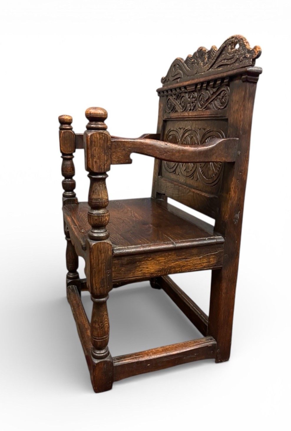 Antique Carved English Oak Wainscot Armchair Superior Quality C1670s Rare photo Furniture