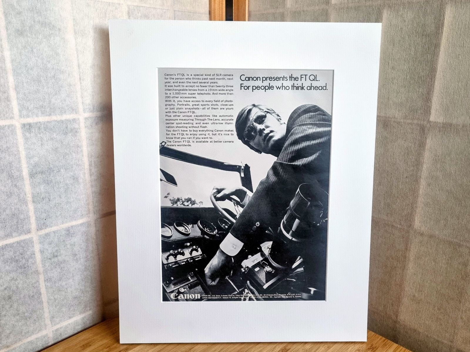 Vintage Camera Print Advertisement, Canon Magazine Ad, 1960s Black And White Wall Art