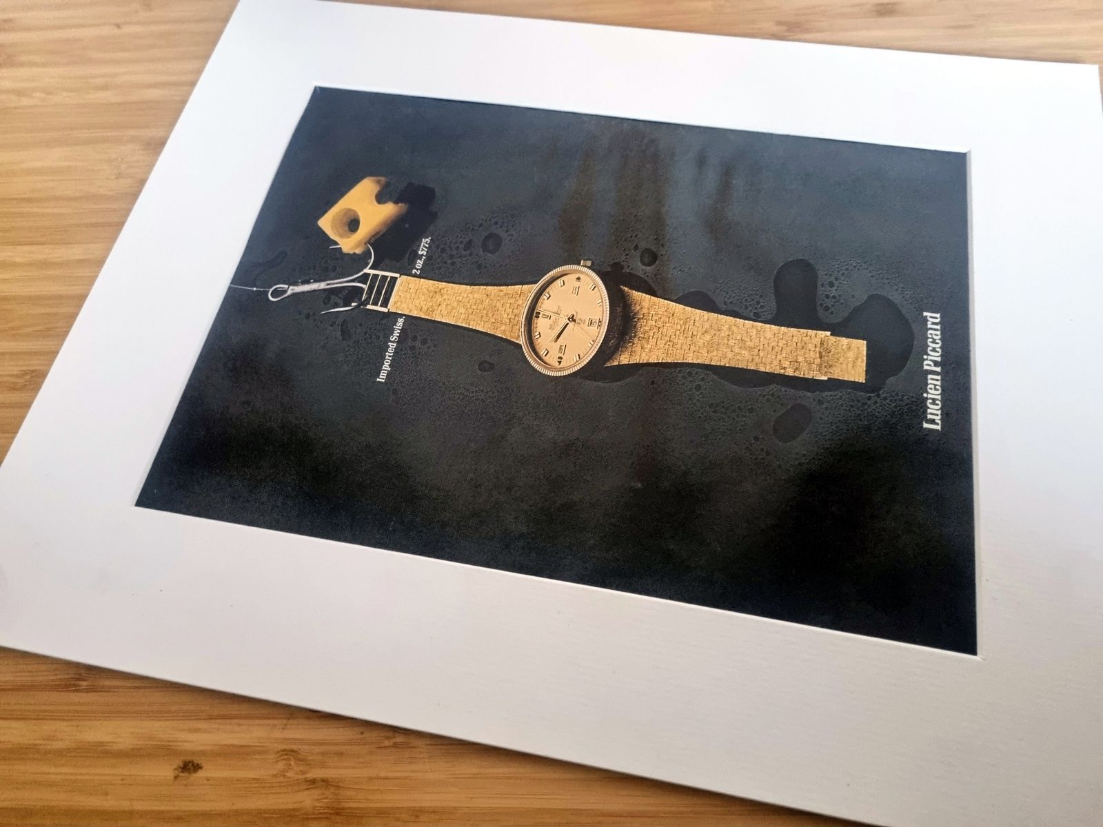 Vintage Watch Print Advertisement, Lucien Piccard Swiss Timepiece, 1960s Magazine Watch Art photo 55.0