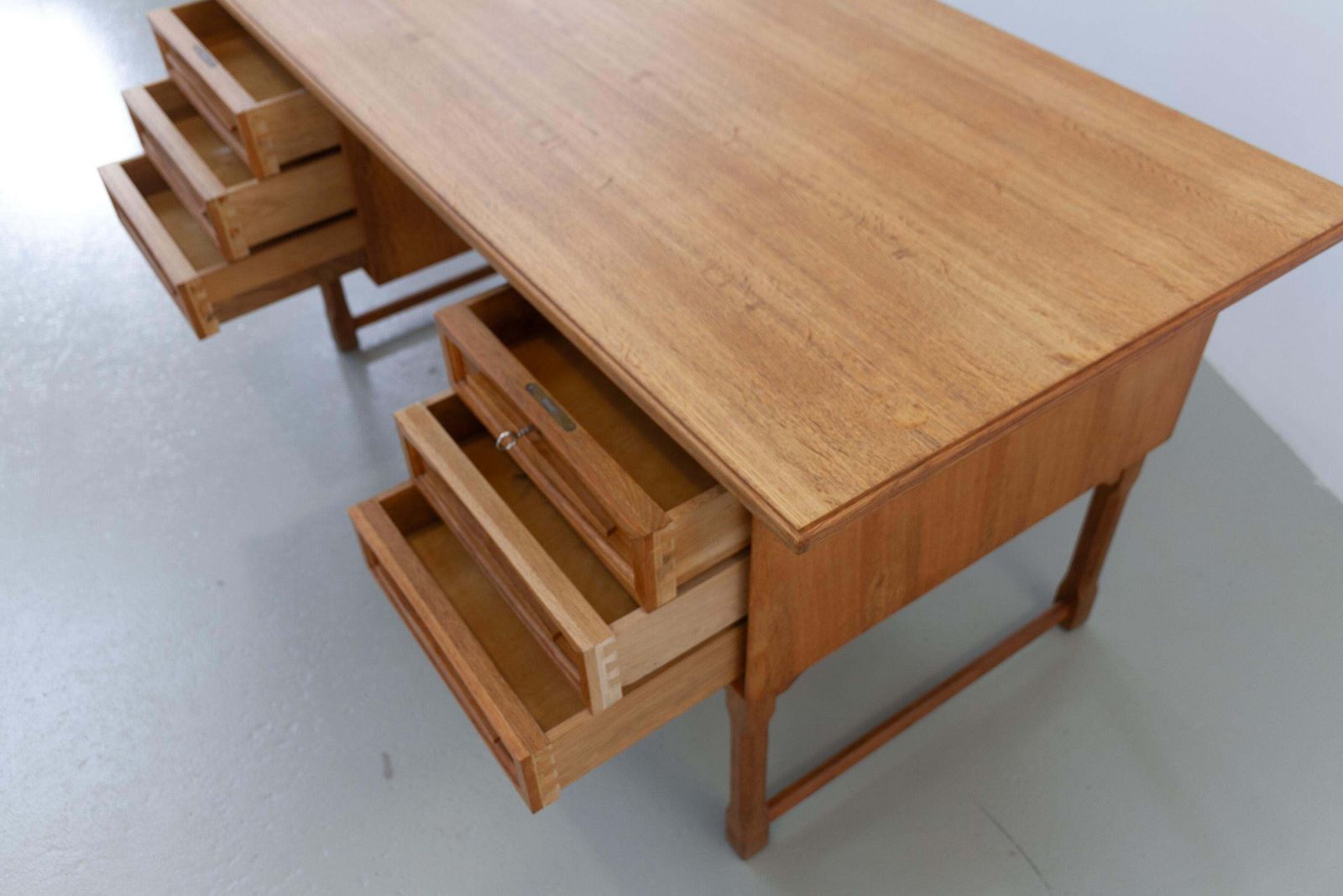 Mid Century Danish Freestanding Oak Desk Attributed To Henning Kjærnulf, 1960s. photo 1883.0