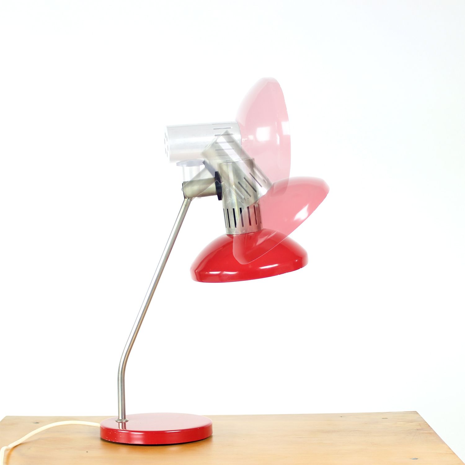 Midcentury Red Table Lamp By Aka Leuchen, Germany 1970s photo furniture