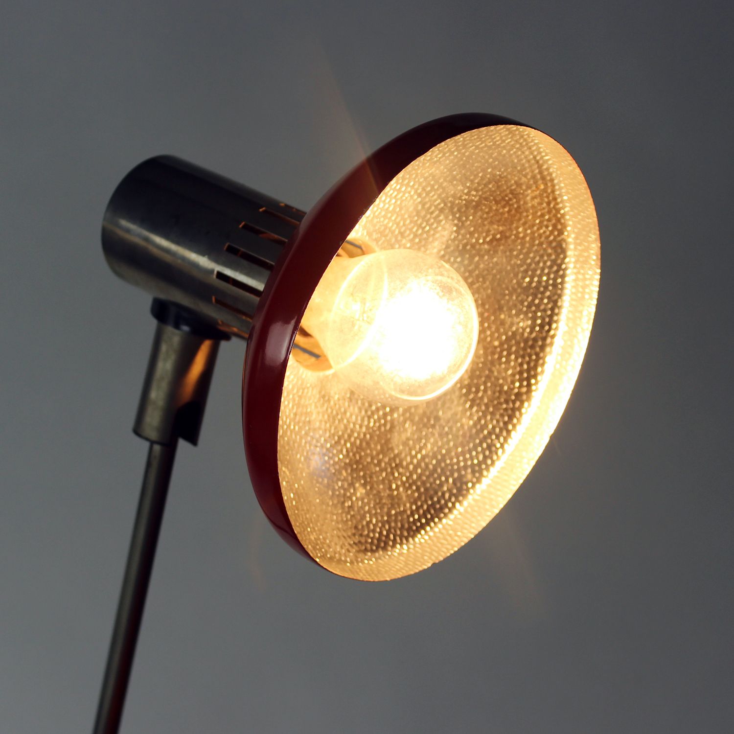 Midcentury Red Table Lamp By Aka Leuchen, Germany 1970s photo buy