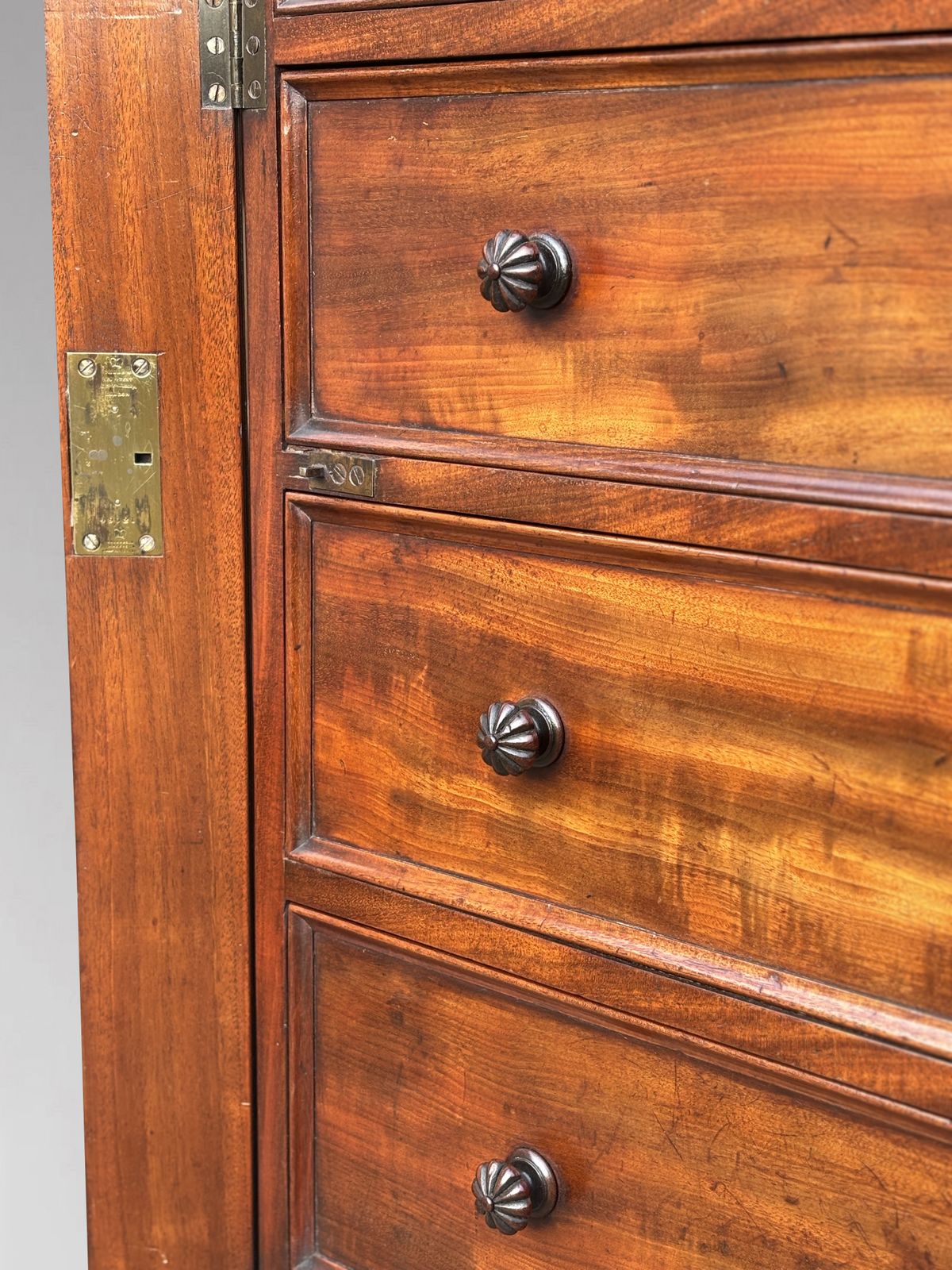 Early 19th Century Regency Period Tall Mahogany Wellington Base Open Library Bookcase photo 7900.0
