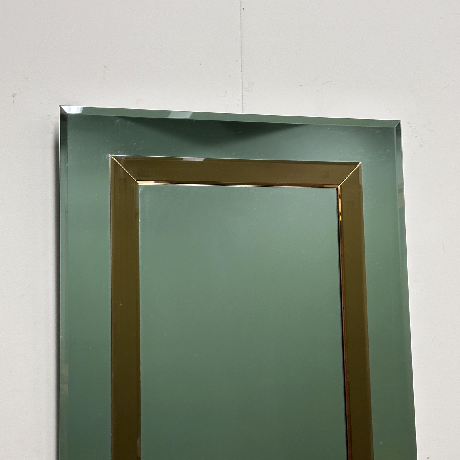Large German Beveled Mirror With Bronze Tinted Border, 1980s photo vinterior