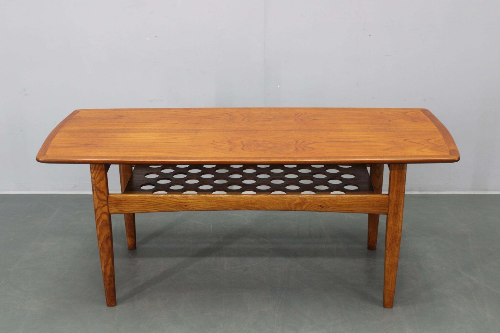 Danish Midcentury Coffee Table With Teak Veneer And Oak Base, 1960s photo furniture