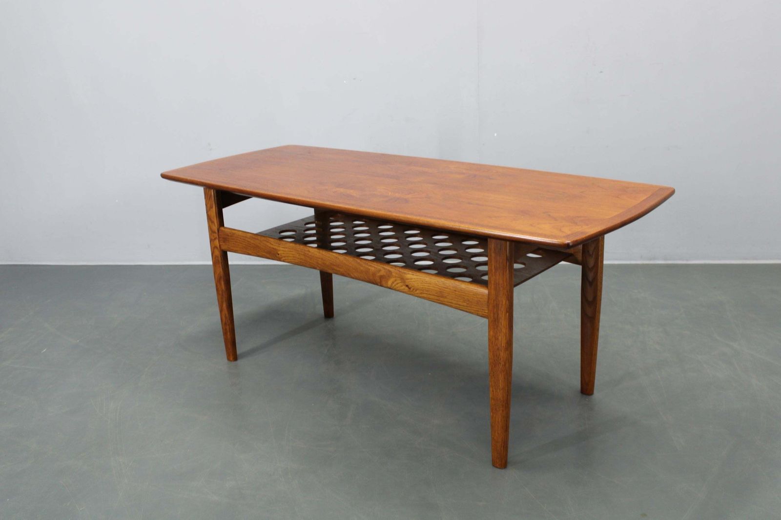 Danish Midcentury Coffee Table With Teak Veneer And Oak Base, 1960s photo 595.0