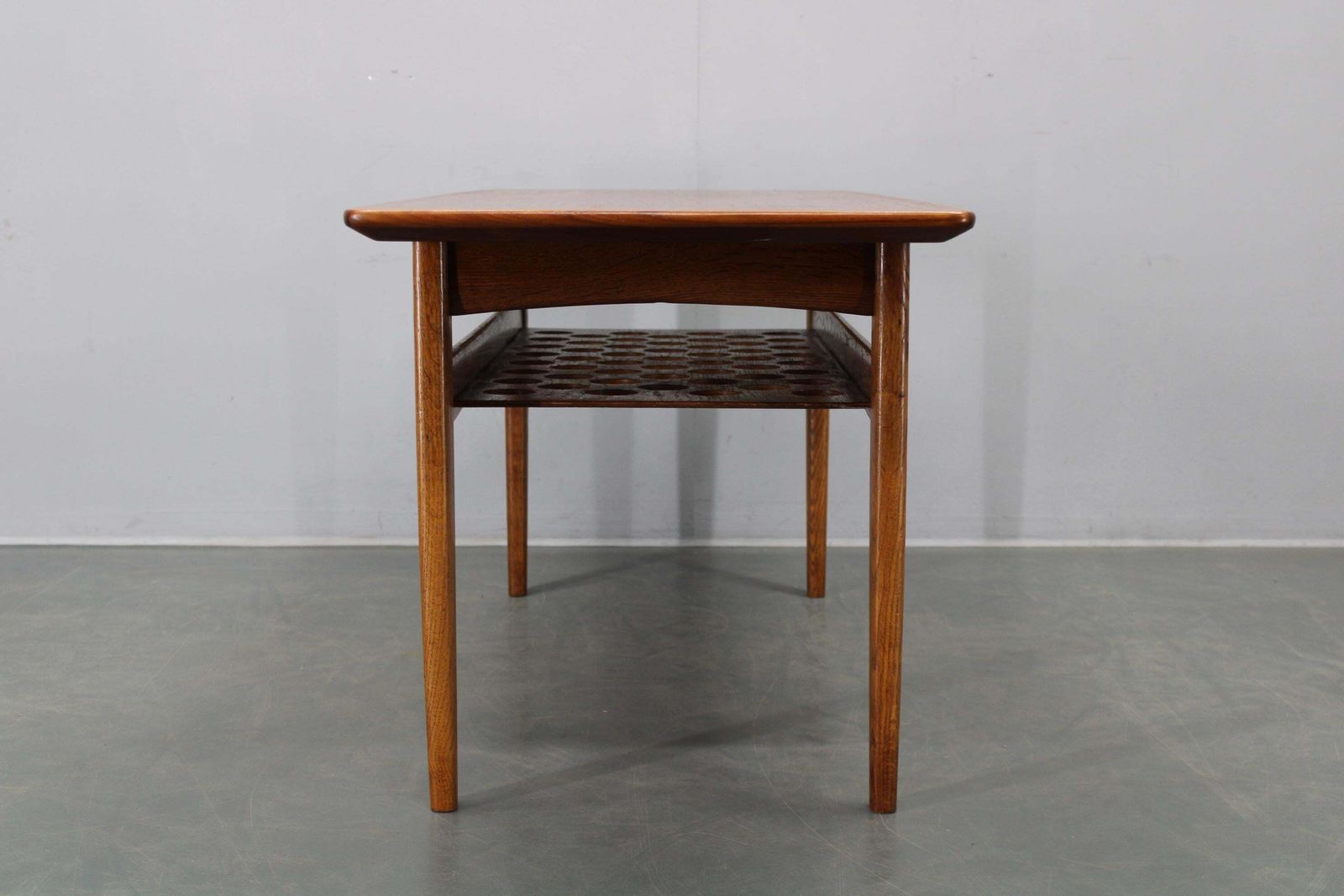 595.0 Danish Midcentury Coffee Table With Teak Veneer And Oak Base, 1960s photo