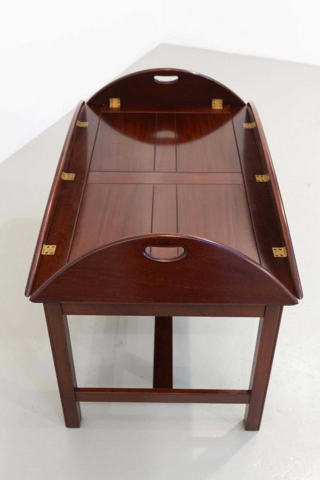 English Mahogany And Brass Butler's Tray Coffee Table, 1960s. photo for sale