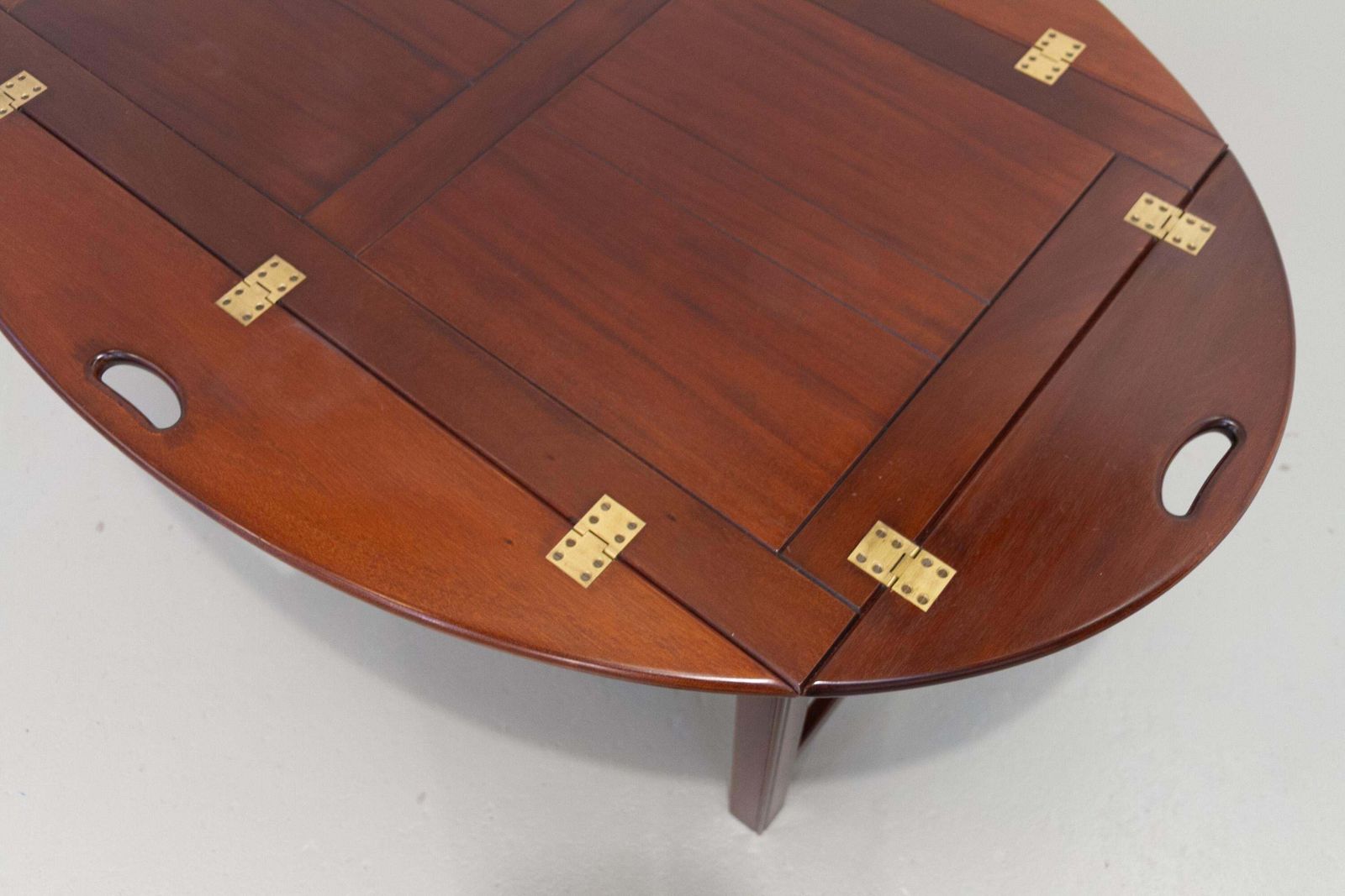 Furniture English Mahogany And Brass Butler's Tray Coffee Table, 1960s. photo