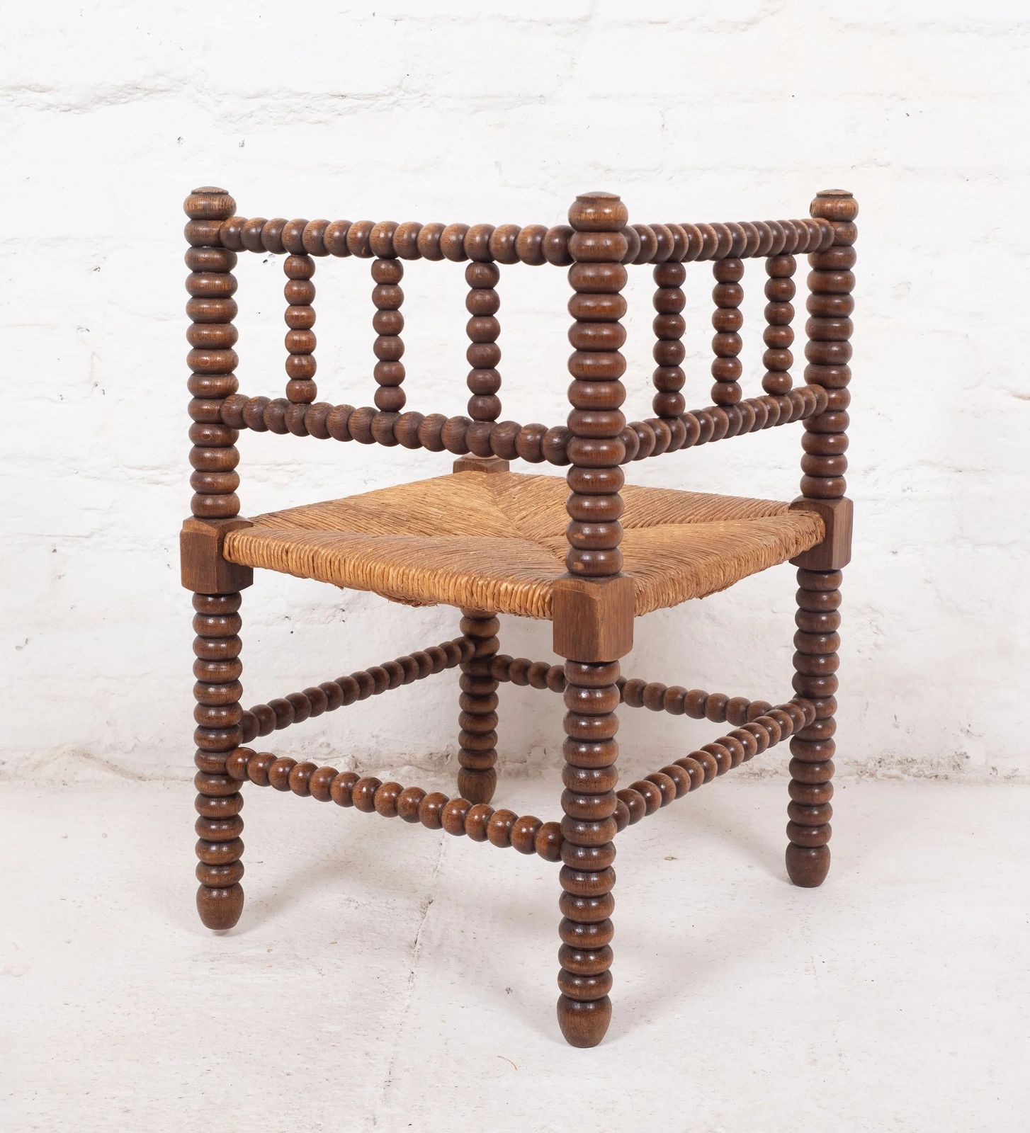 Pair Of Antique French Corner Bobbin Chairs photo Furniture