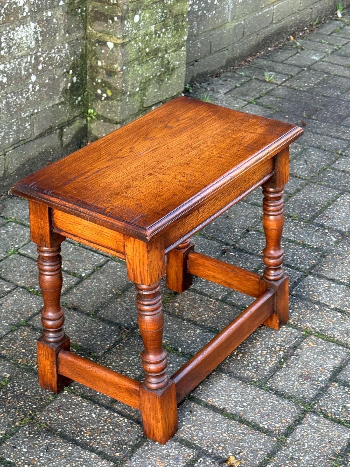 Quality Vintage Solid Wood Small Side Table English Traditional Occasional Table C1950s (49cm W, 44cm H) photo Furniture
