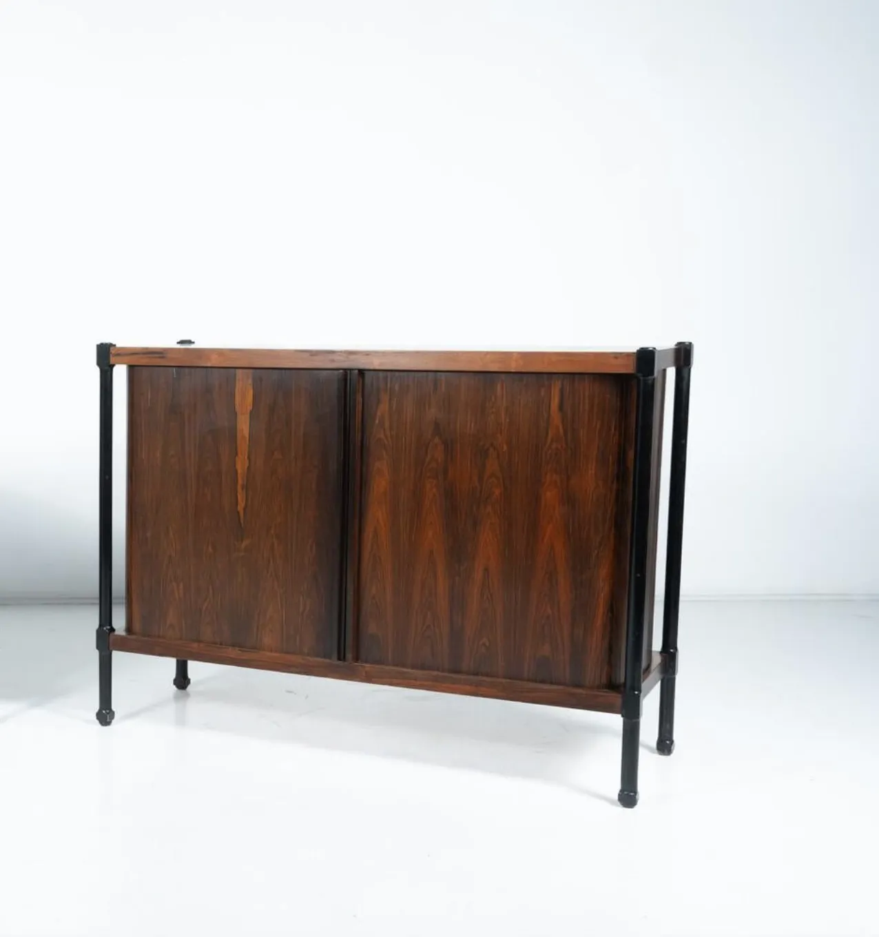 Mid Century Cabinet With Rollers Shutters By Antonio Proserpio, Wood, Italy photo vintage