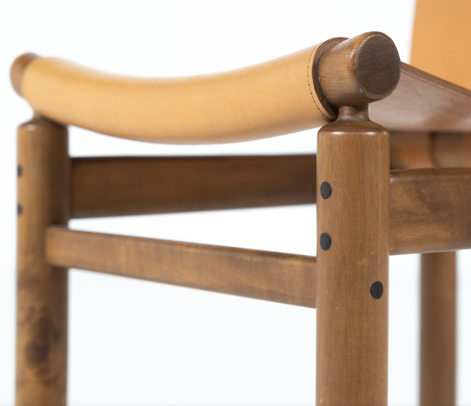 photo vintage Mid Century Modern Set Of 6 Leather Dining Chairs By Ilmari Tapiovaara