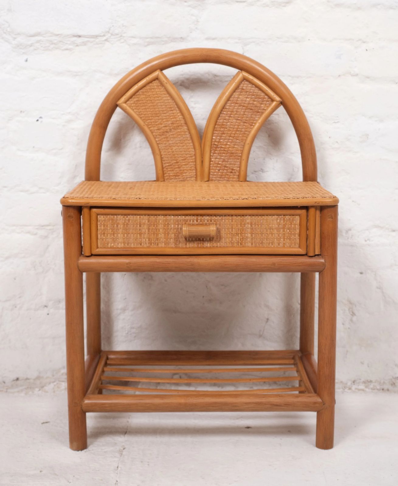 Pair Of Vintage Mid Century Bamboo Bedside Tables photo buy