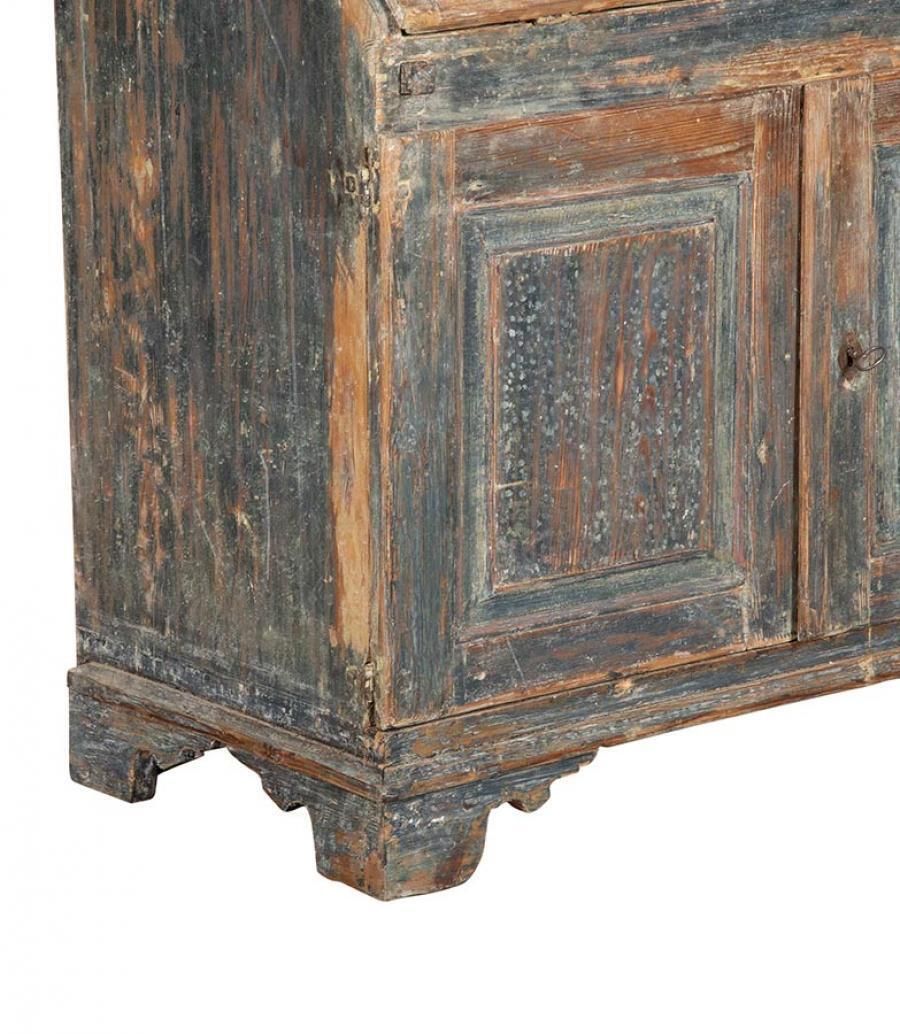 photo furniture 19th Century Swedish Folk Art Secretary In Original Paint