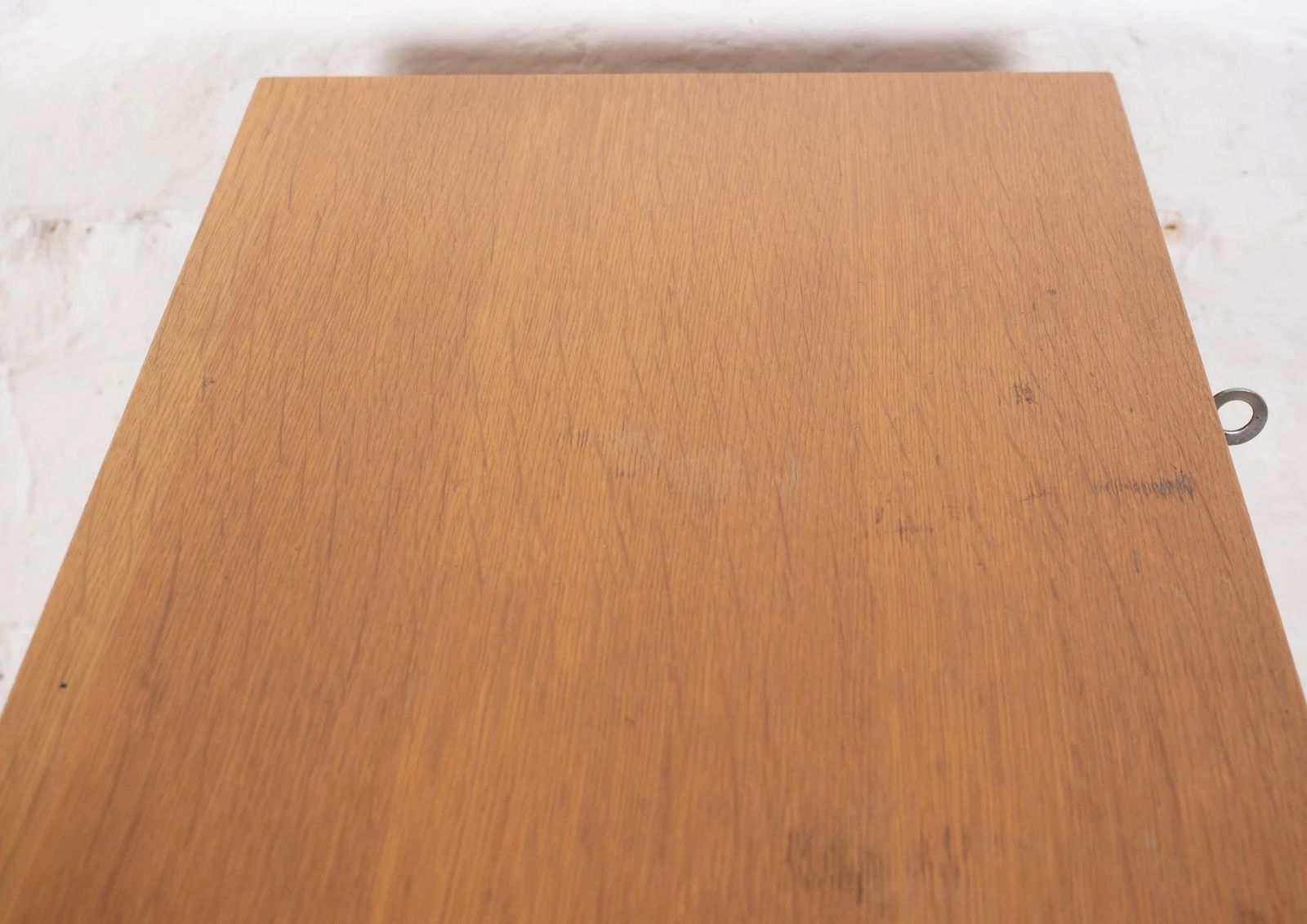 photo vintage Mid Century French Oak Twin Door Tambour Cabinet