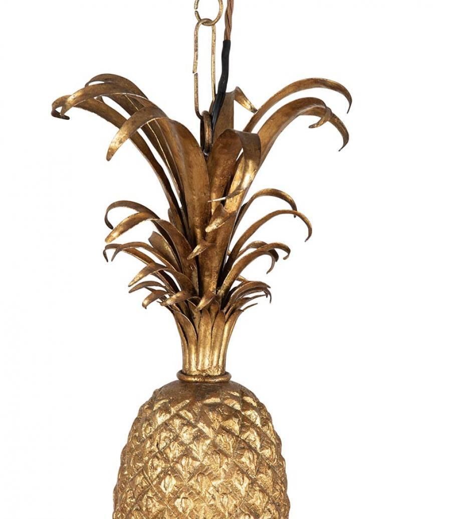 1940s French Five Arm Pineapple Gilt Chandelier photo 1800.0