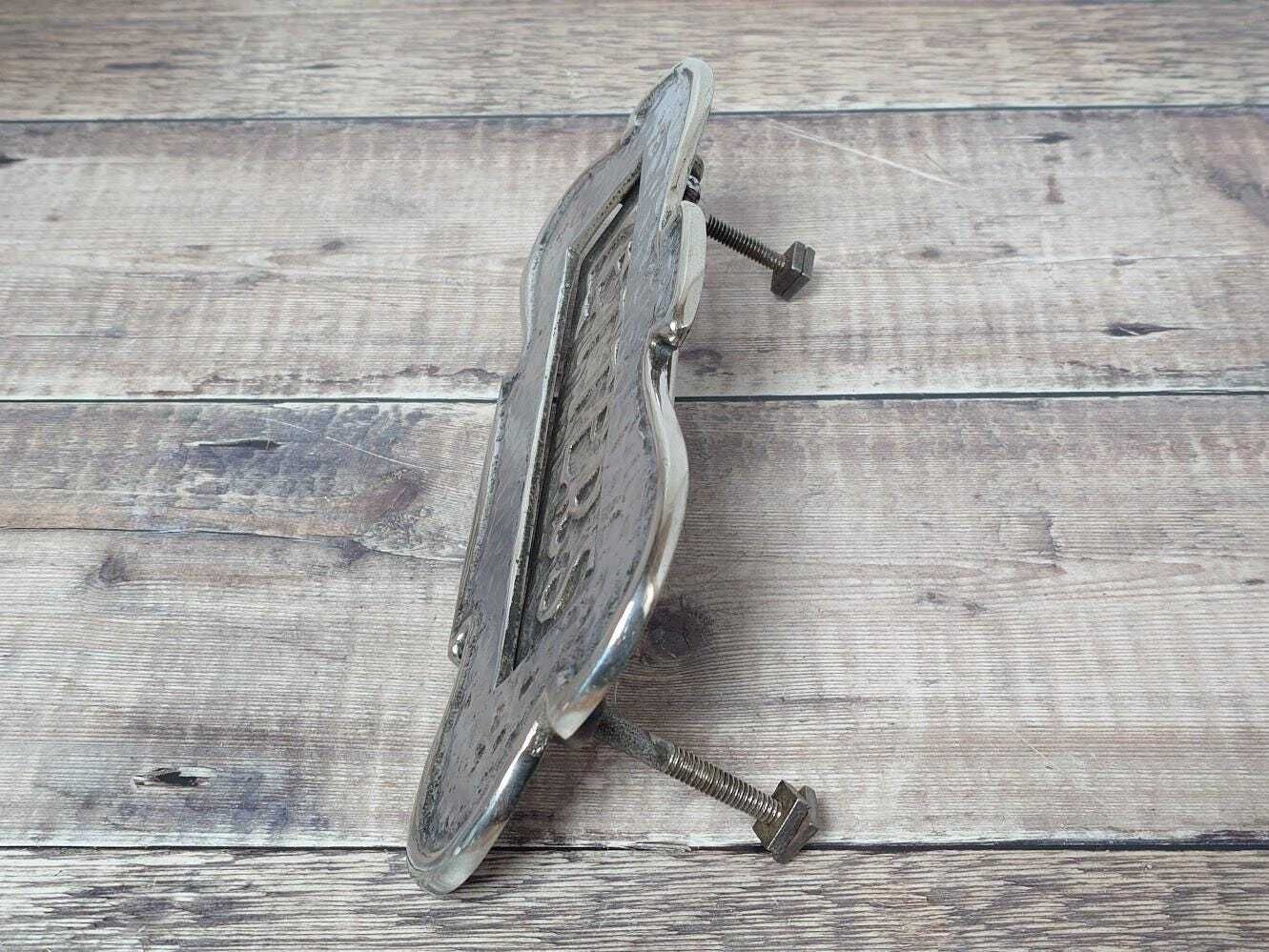 Antique Solid Nickel Letter Box Slot, Early 1900s Letterbox photo 150.0