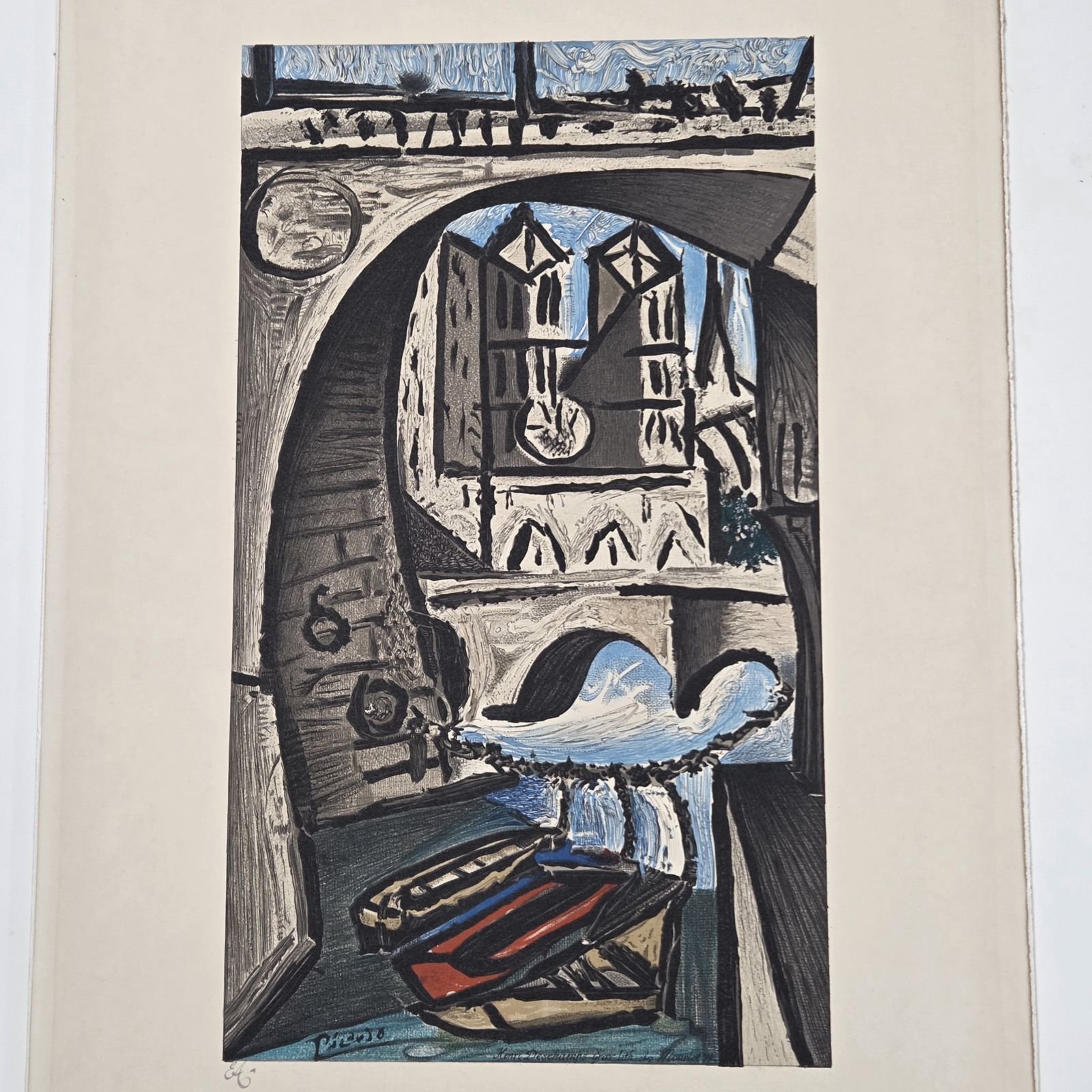 Pablo Picasso (D’après) – La Seine Et Notre Dame, Lithographie Ea, Mourlot Paris photo Art