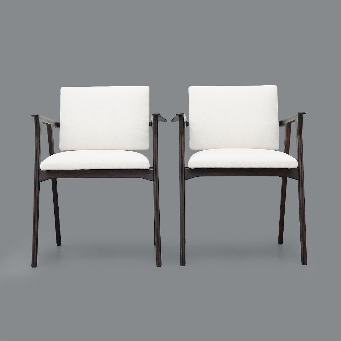 Pair Of Armchairs With Wooden Armrests, 1950s photo 1500.0