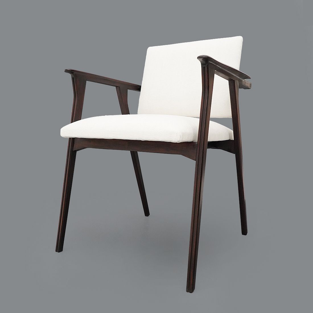 Furniture Pair Of Armchairs With Wooden Armrests, 1950s photo