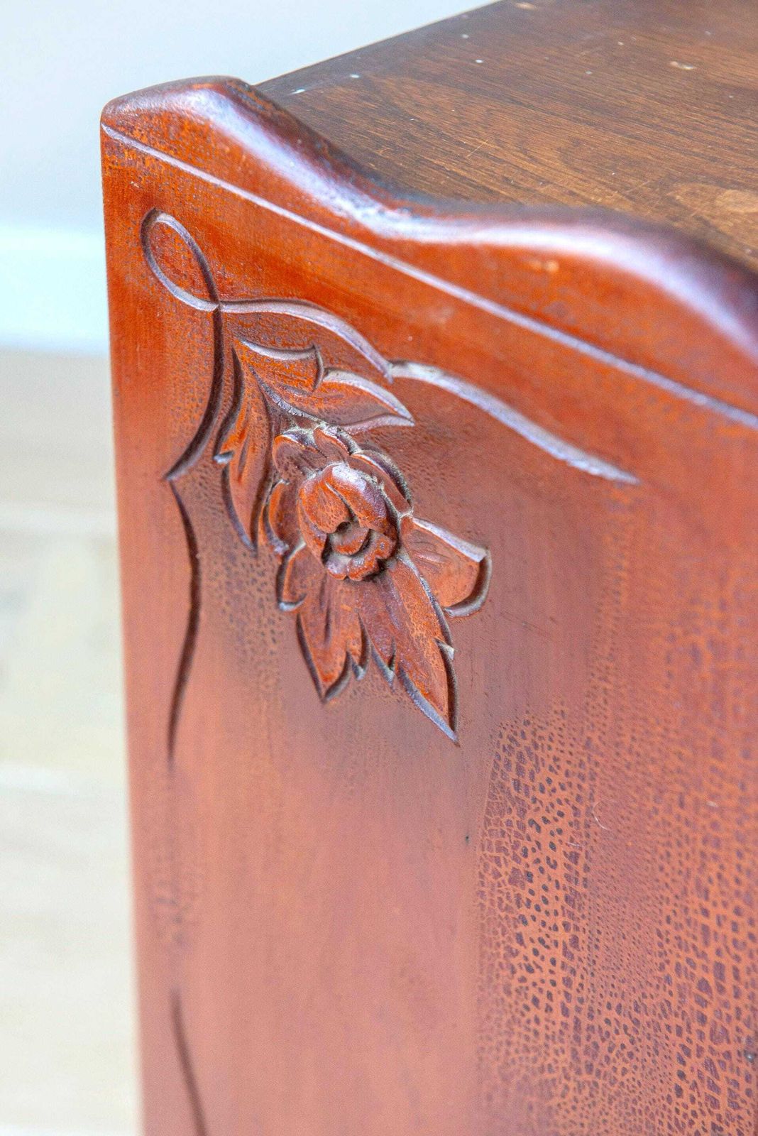 Armoire à pharmacie d'époque, Art Nouveau, miroir et motifs floraux, grande taille, murale photo Mobilier