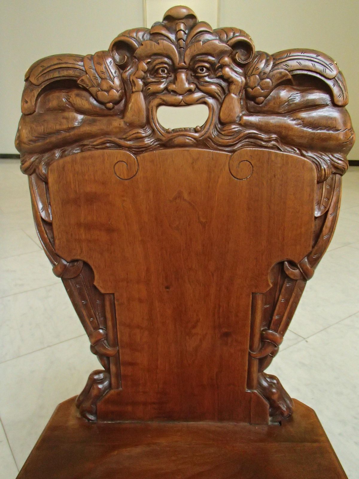 18th Century Brutalist Wooden Chair Carved With Fabulous Creature photo furniture
