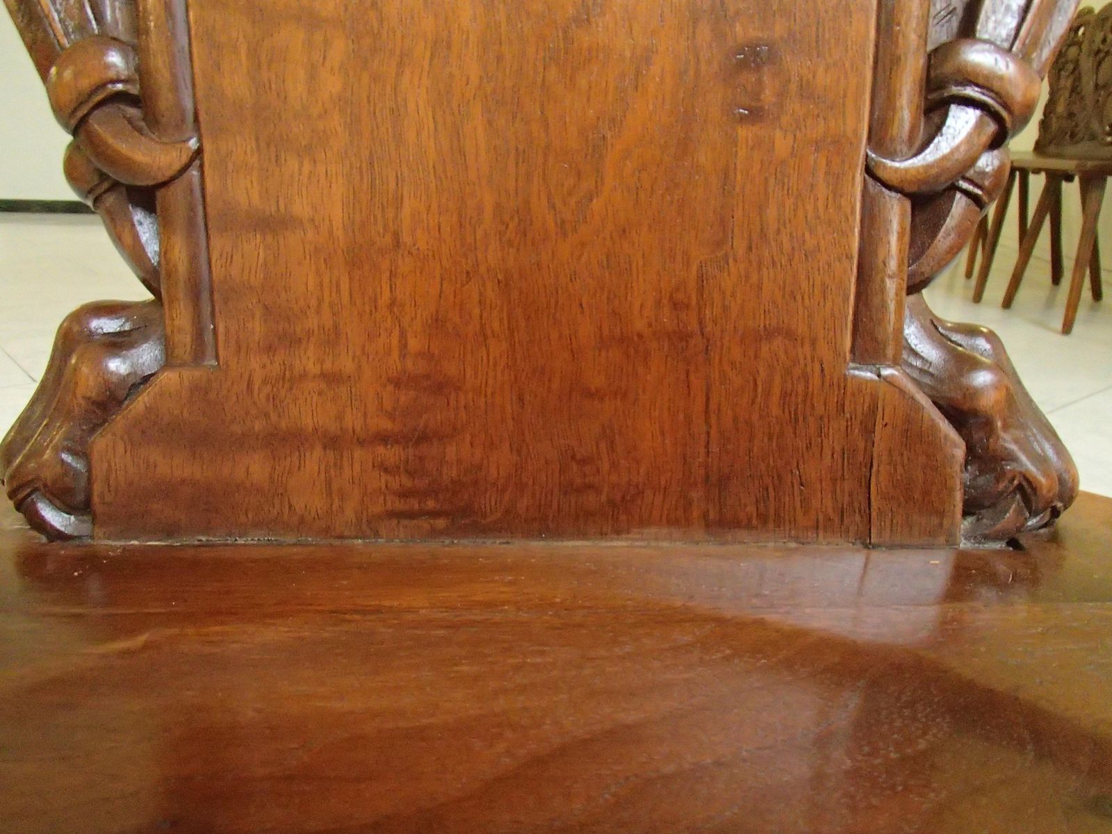18th Century Brutalist Wooden Chair Carved With Fabulous Creature photo Furniture
