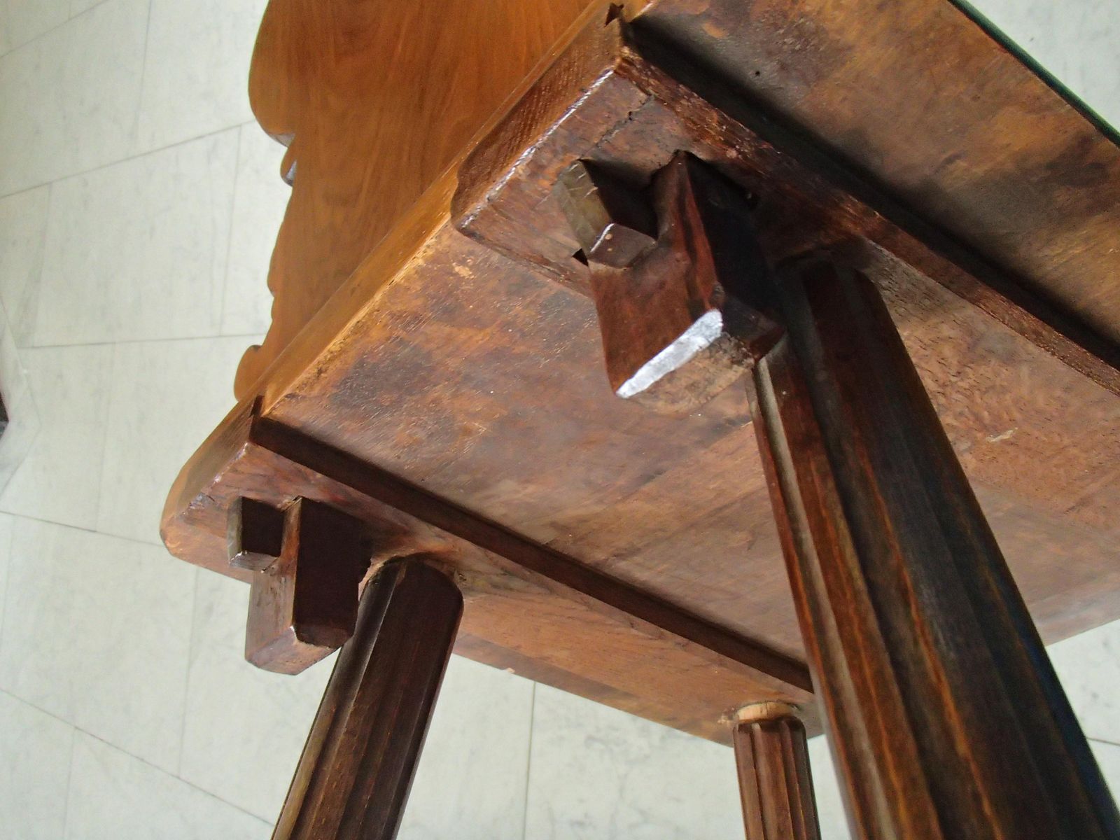 photo buy 18th Century Brutalist Wooden Chair Carved With Fabulous Creature