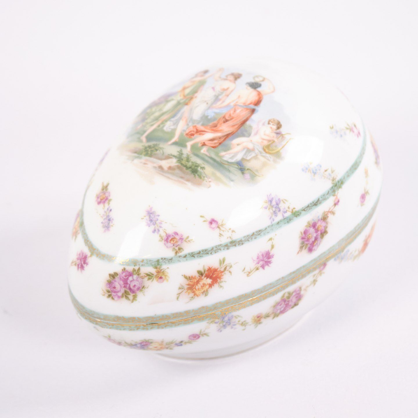 French Jewelry Box   Hand Painted Motif   1890s photo 455.0