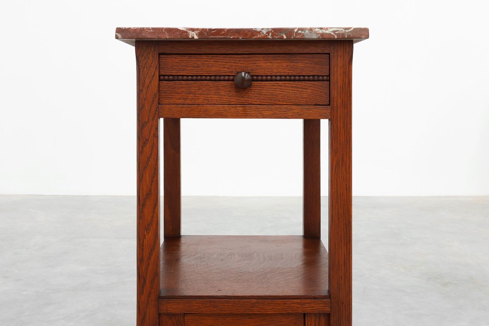 Art Deco Wood And Terracotta Marble Top Nightstand France 1920s photo for sale