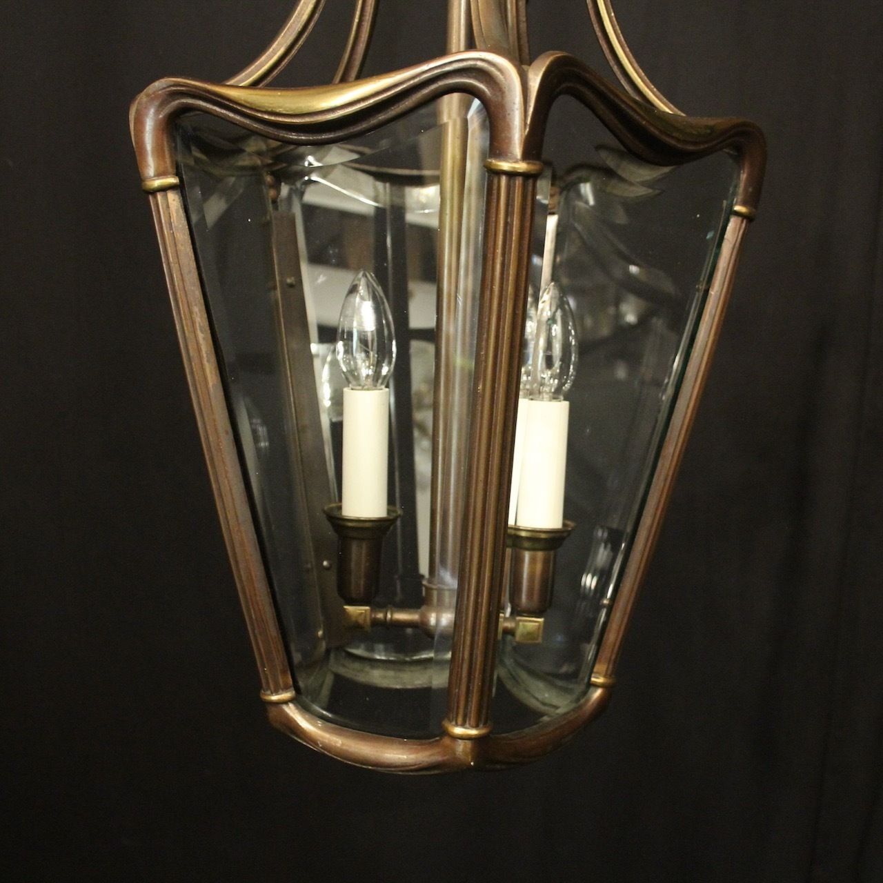 French Bronze Twin Light Antique Hall Lantern photo buy