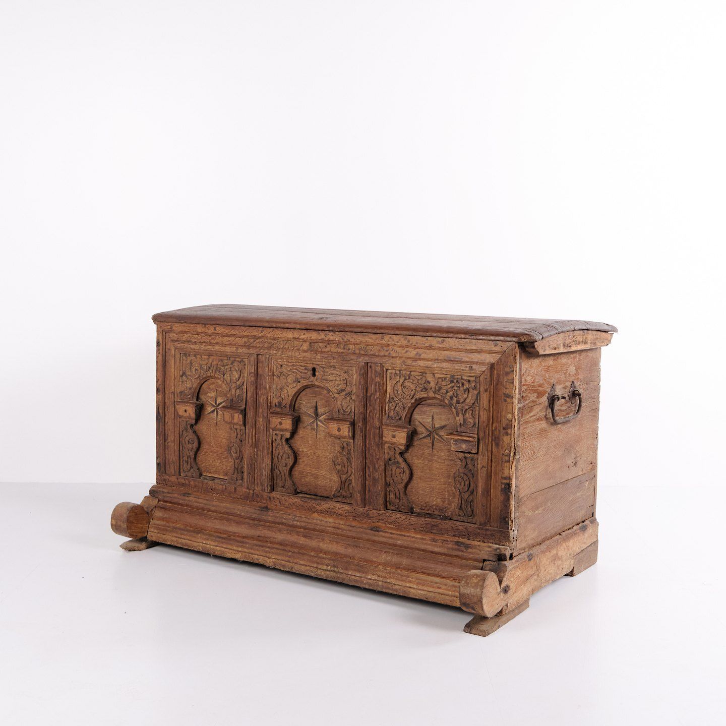 Chest – Oak – Carved Details & Inlay – C. 1860s photo furniture
