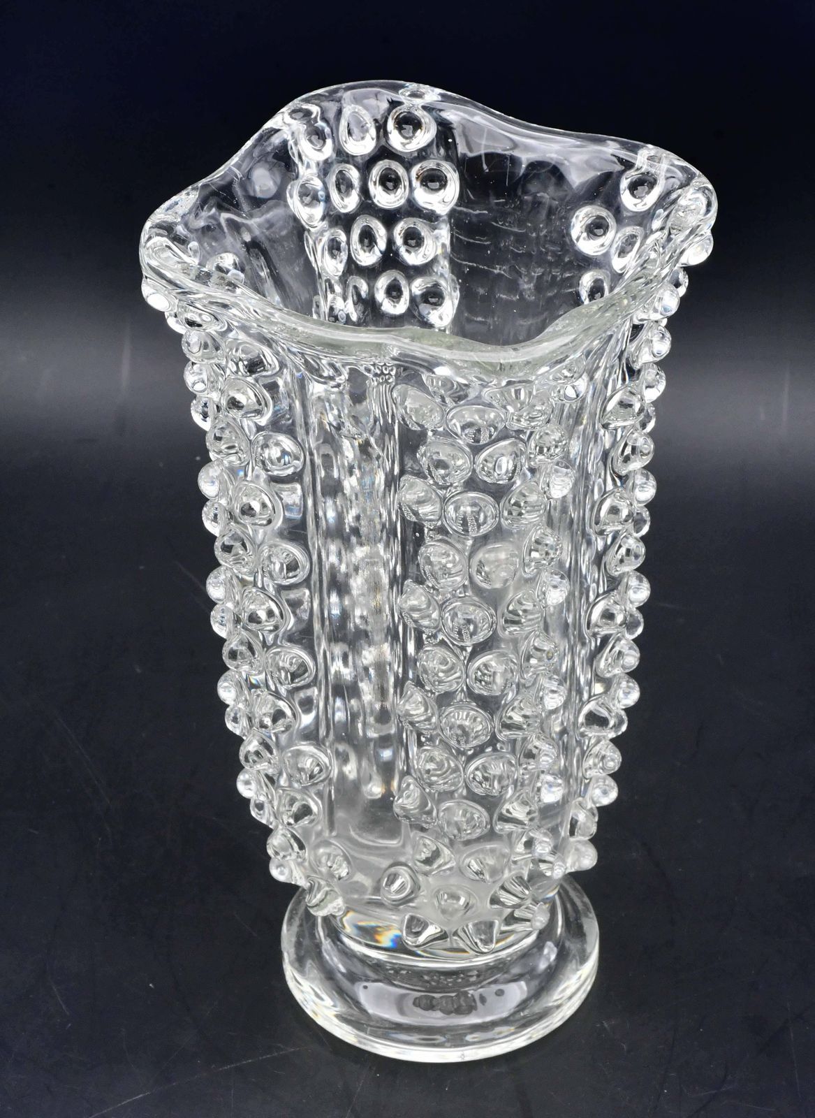 photo for sale Bugnato Murano Glass Italian Rostrato Vase By Barovier & Toso, 1960s