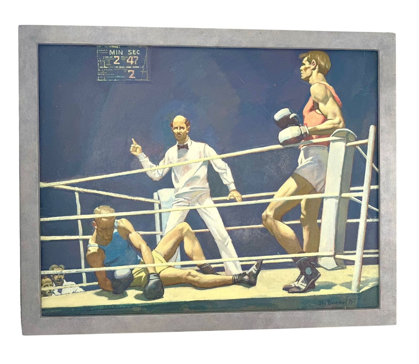 "The Knockout" By Russian Artist Vladimir Grigorevich Vlasov 1927 1999 photo for sale