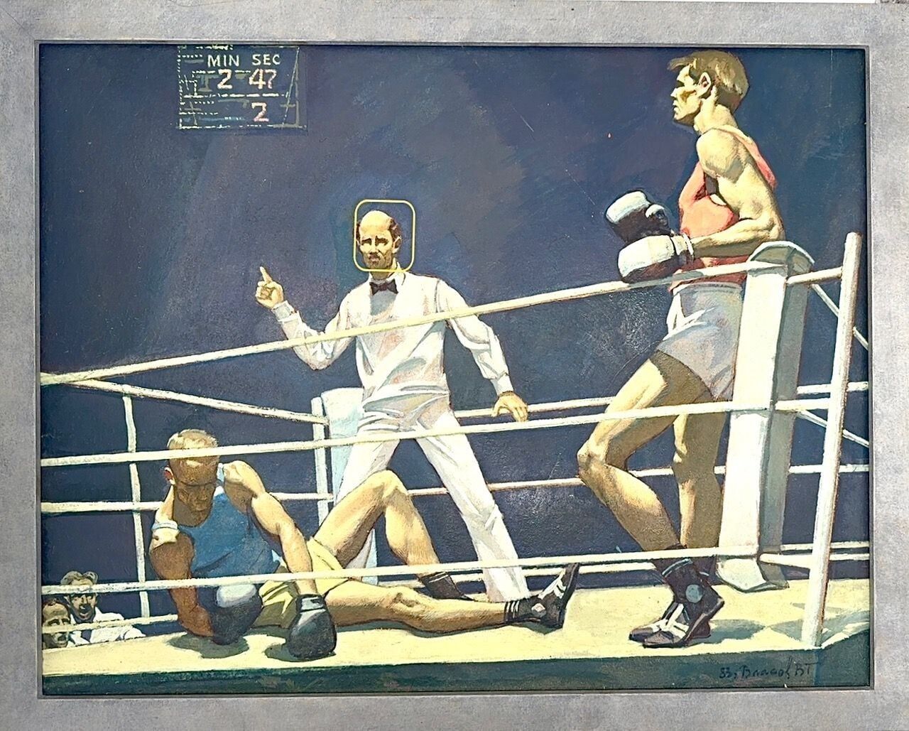 photo for sale "The Knockout" By Russian Artist Vladimir Grigorevich Vlasov 1927 1999