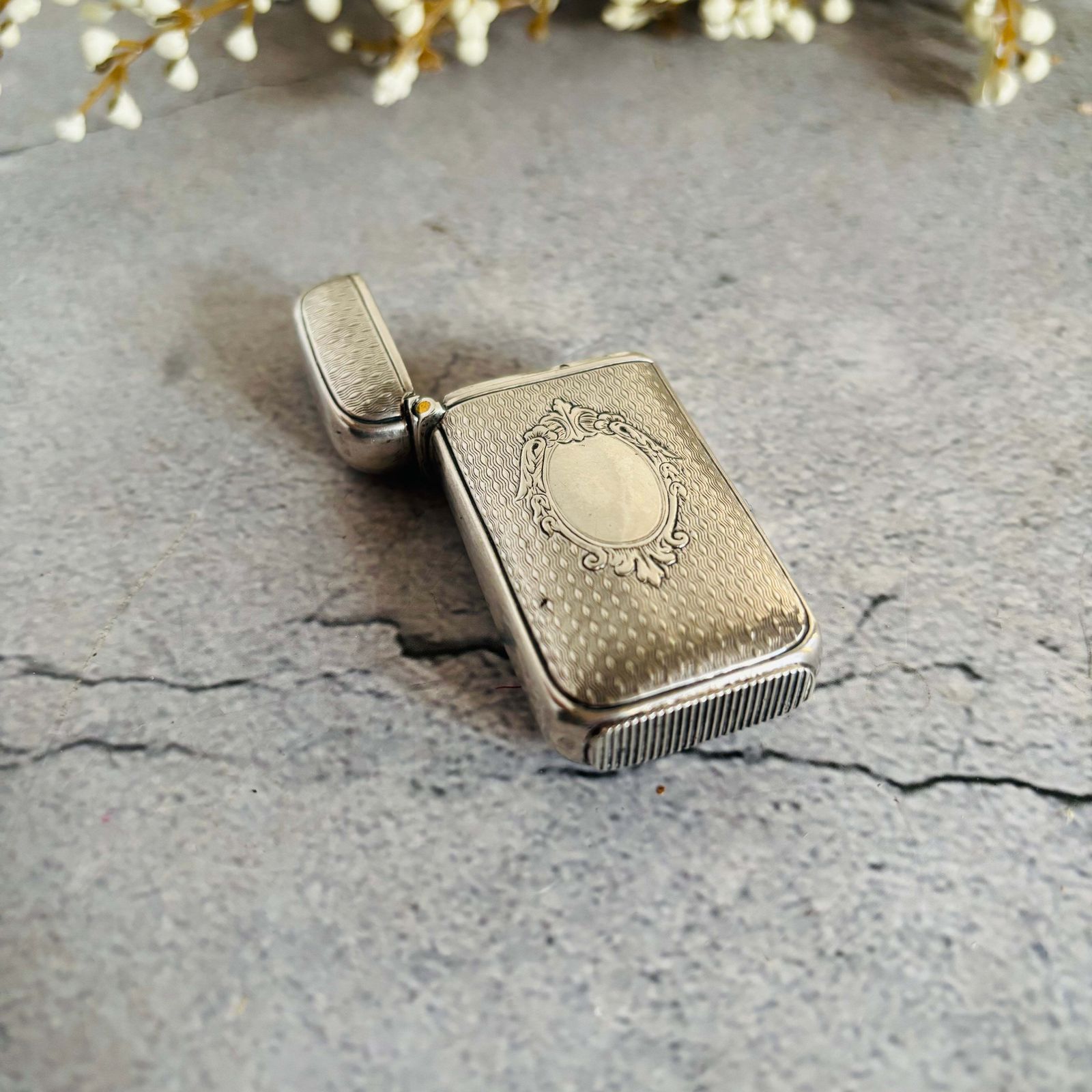 Antique Silver French Vesta Case Match Safe photo Home Decor