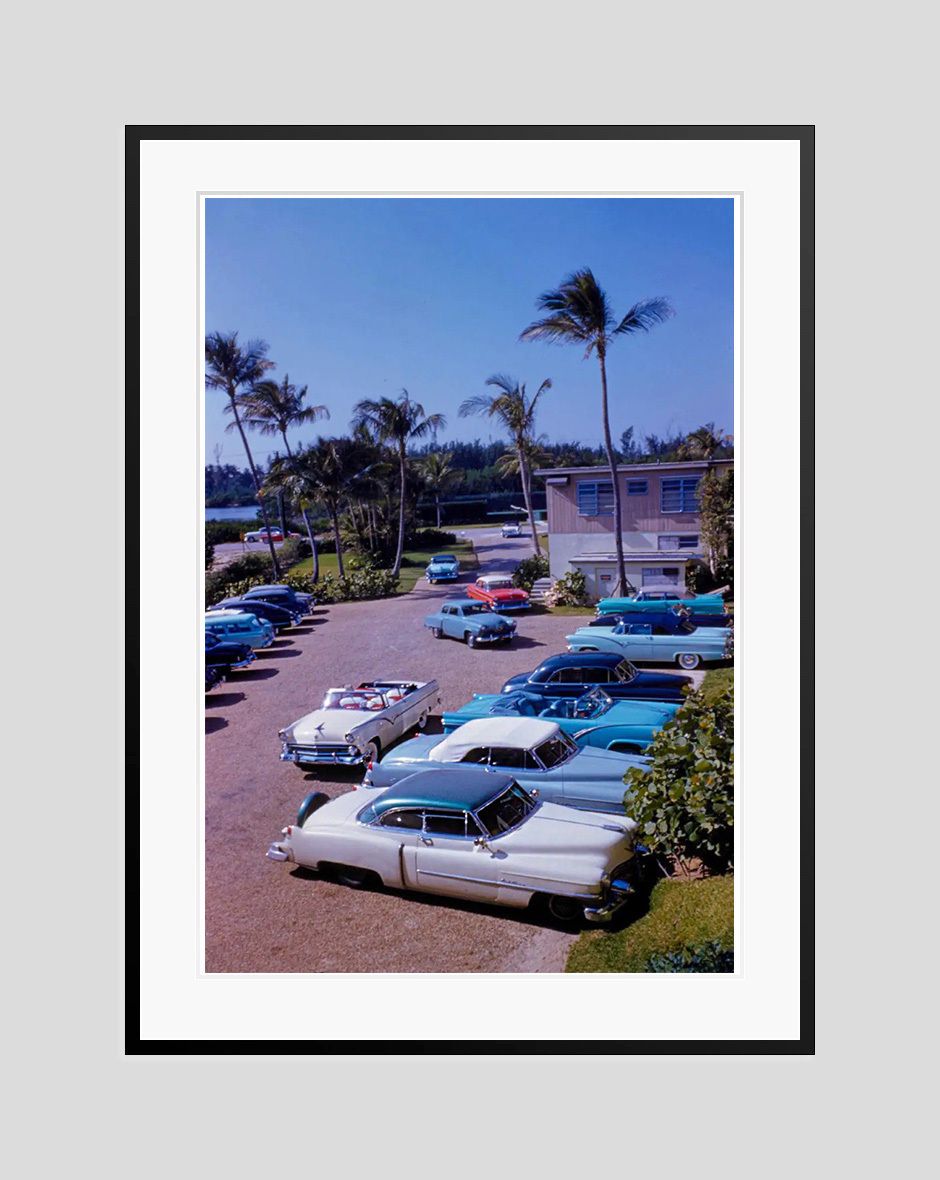 Toni Frissell 'La Coquille Club Car Park' Archival Pigment Print Framed In Black photo furniture