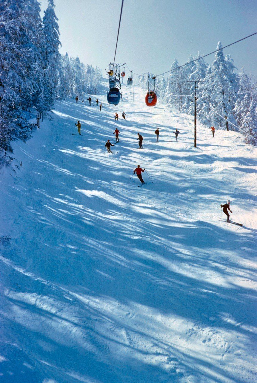 Toni Frissell 'Sugarbush Vermont Skiers' Archival Pigment Print Framed In White