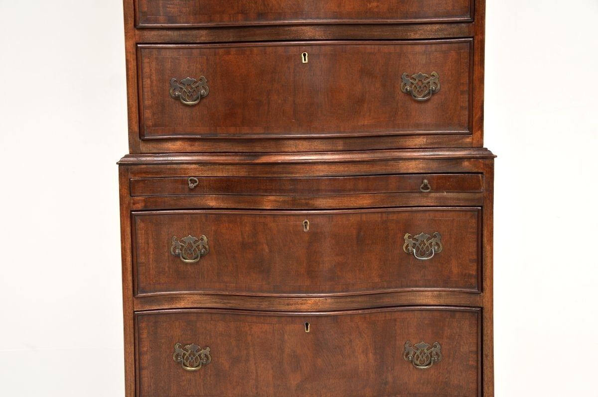 Antique Mahogany Serpentine Chest On Chest Of Drawers photo Furniture