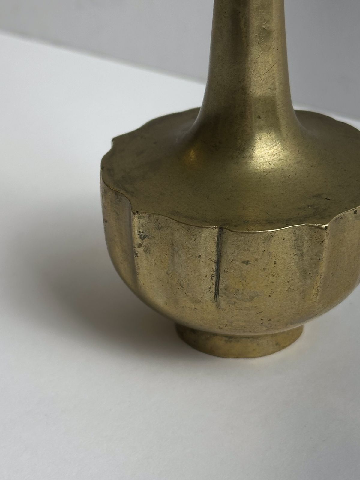 Art Nouveau Brass Solifleur Bud Vase With Lotus Form, Central Europe, C. 1910s photo furniture