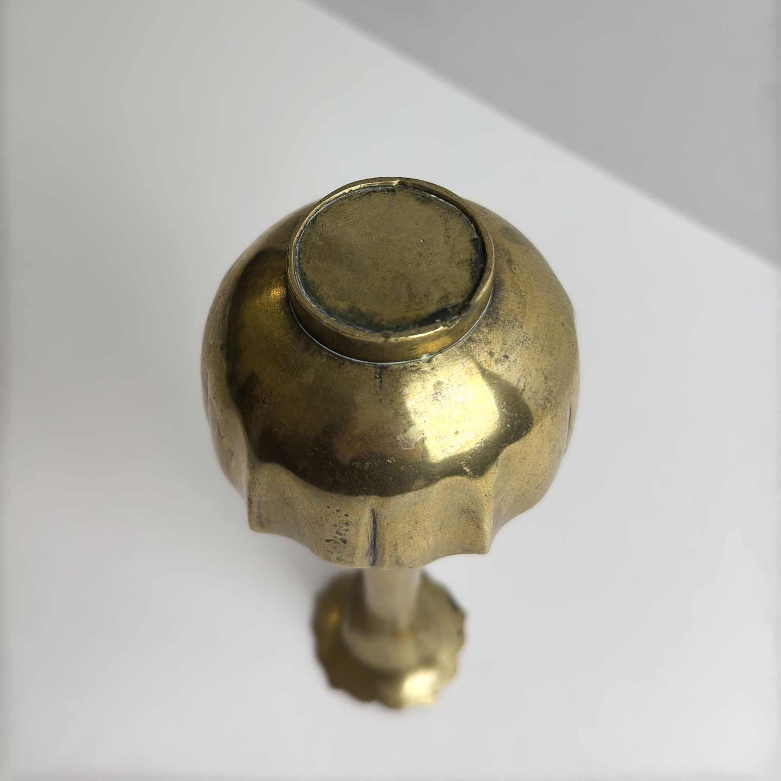 photo furniture Art Nouveau Brass Solifleur Bud Vase With Lotus Form, Central Europe, C. 1910s