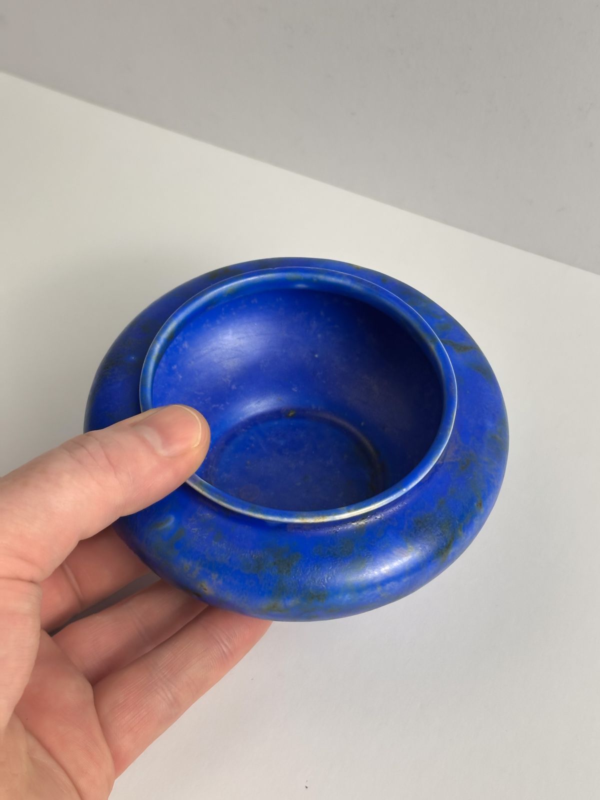 Art Deco Chameleon Ware Bowl In Cobalt Blue By George Clews, Staffordshir, 1930s photo Home Decor