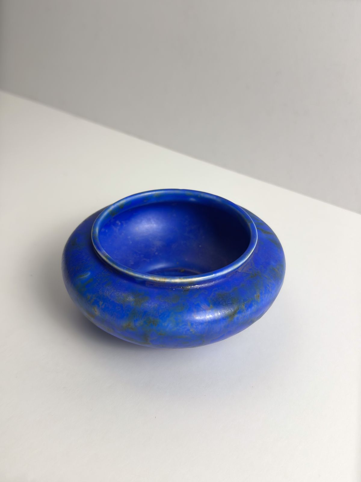 Art Deco Chameleon Ware Bowl In Cobalt Blue By George Clews, Staffordshir, 1930s photo 130.0