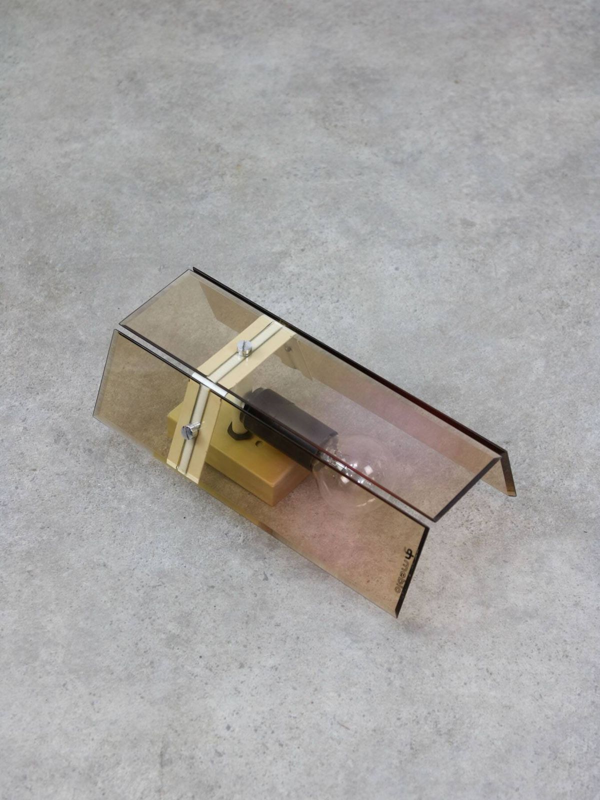 240.0 Italian Wall Light In Smoked Plexiglass For Guzzini, 1970s photo