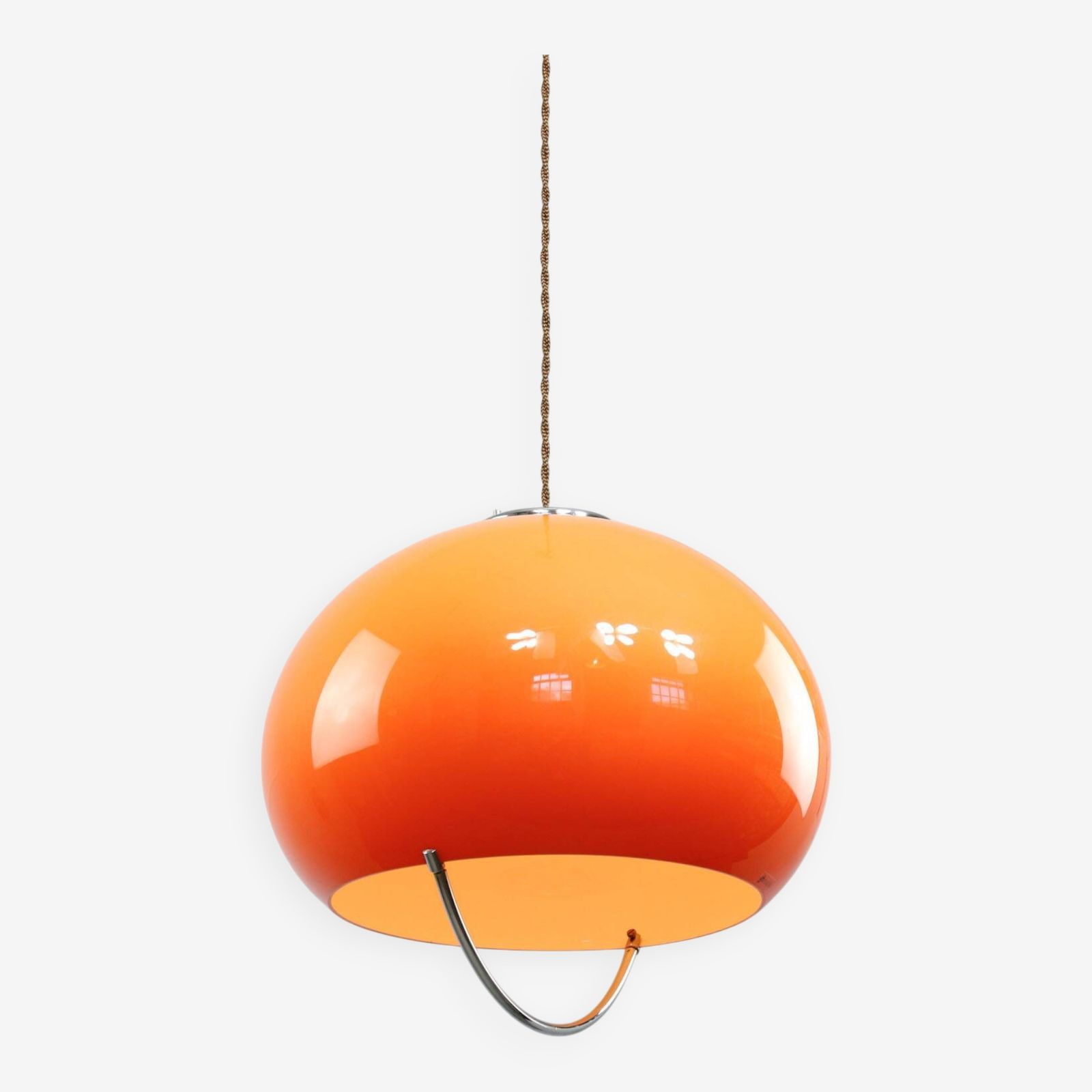 Space Age Orange Jolly Pendant Light By Guzzini, 1960s