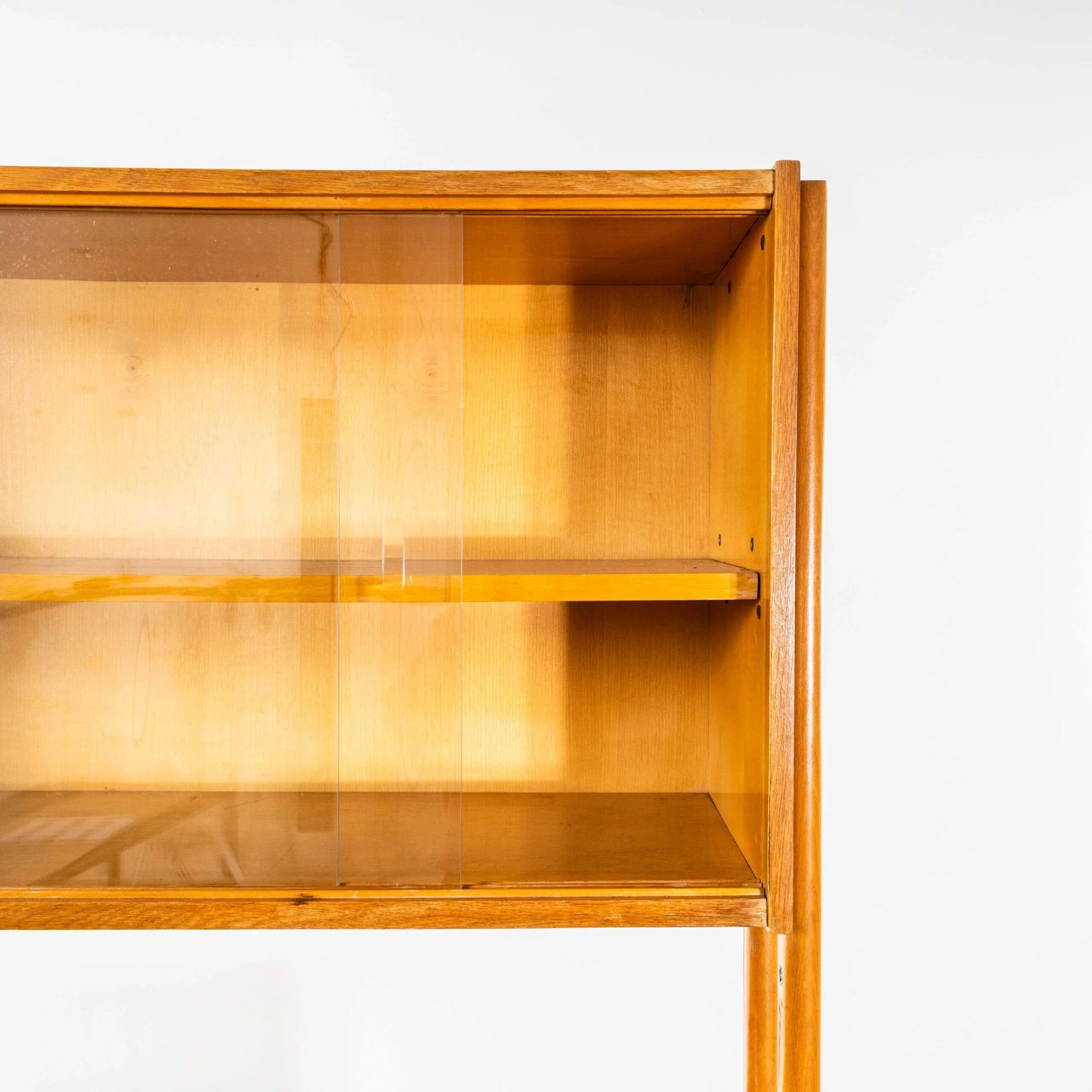 1960’s Tall Glass Mid Century Shelving Unit photo Furniture